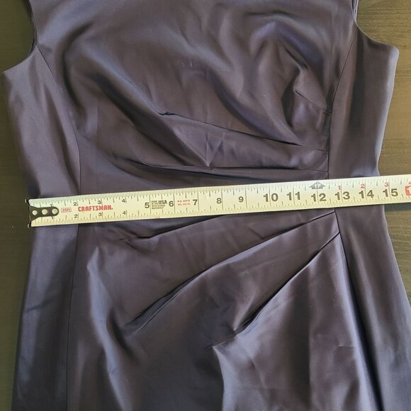 Lauren Ralph Lauren Navy Blue Satin Dress sz 10 Cocktail Old Money Quiet Luxury - Picture 7 of 9